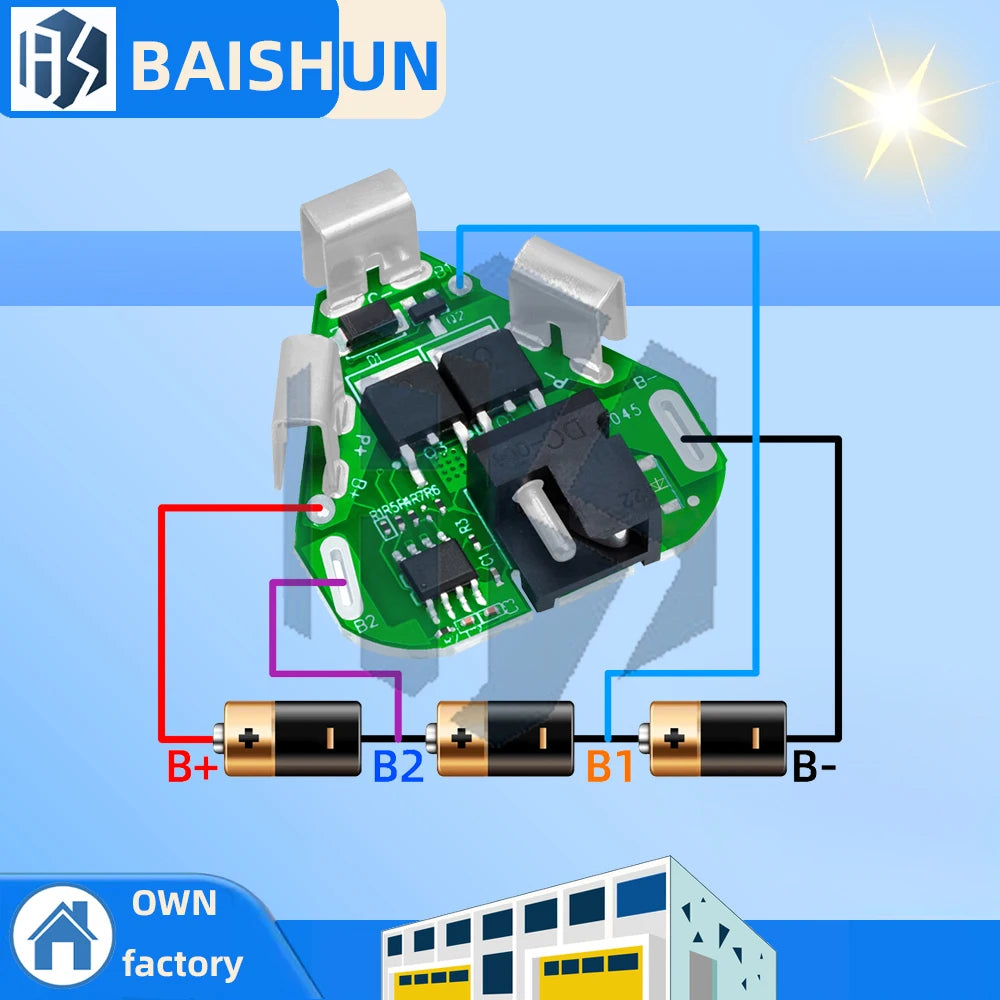 3S 12 6V 6A Lithium Battery BMS Balance Protection 18650 Management Zpaxo