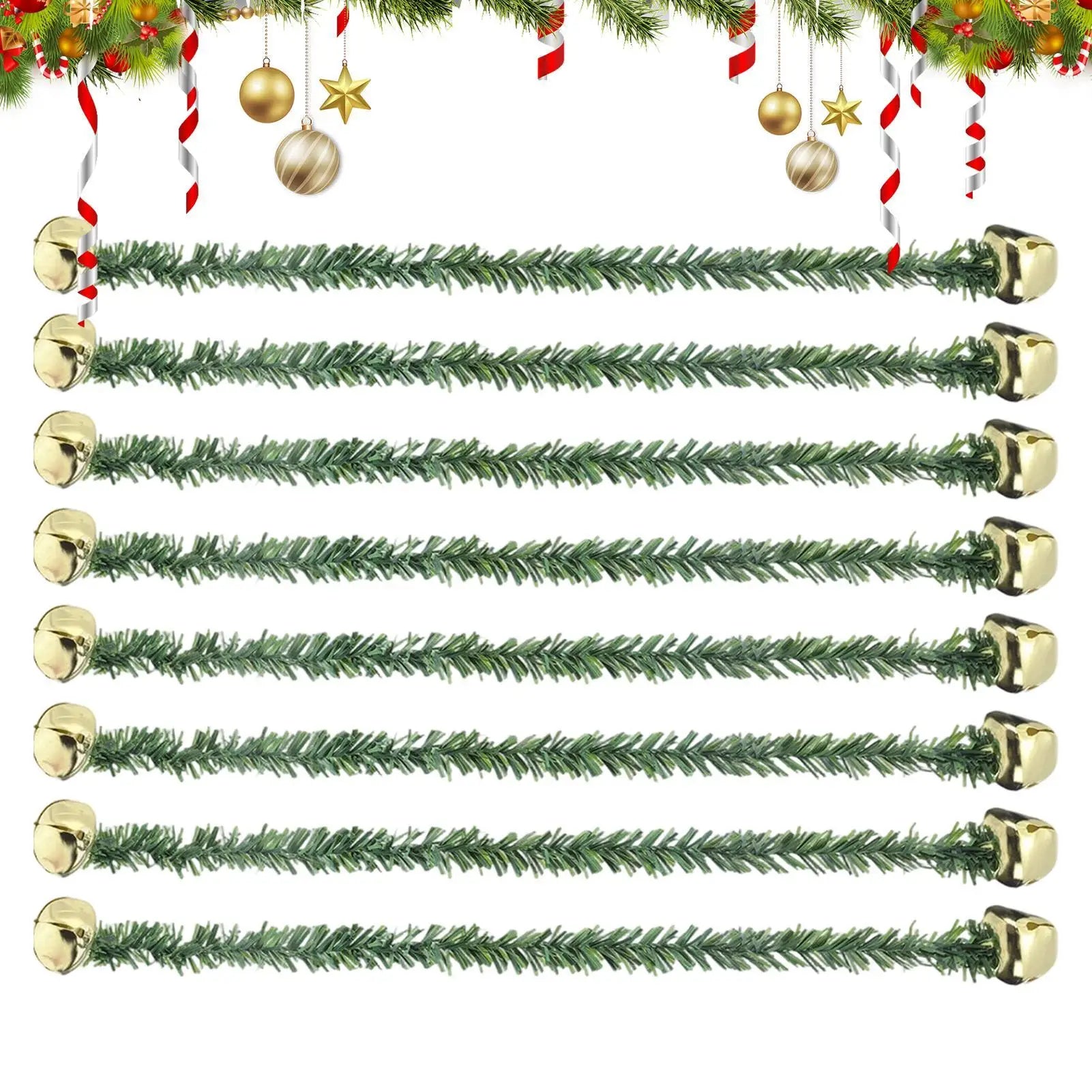 Banister Garland Ties Ribbon Hanger Reusable Bells Stairs Christmas