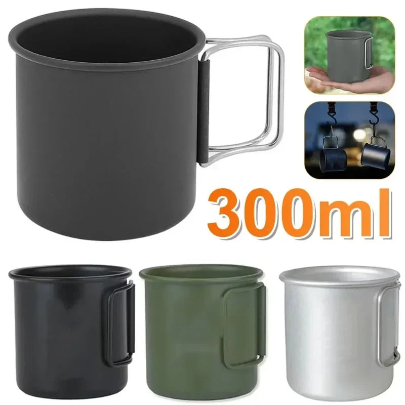 Hot 300ML Camping Mug Aluminium Alloy Folding Cup Hike Mug Ultra-Light Camping Travel Water Cup Outdoor Camping Cookware taza Zpaxo