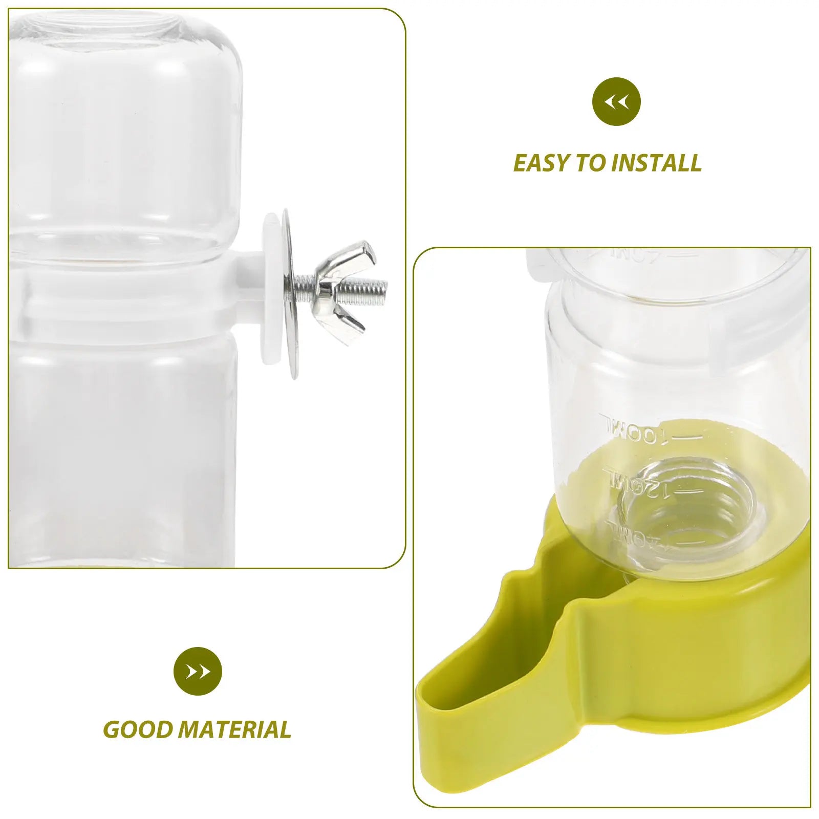 Bird Water Dispenser Cage Automatic Parrot Waterer Mounting Fresh