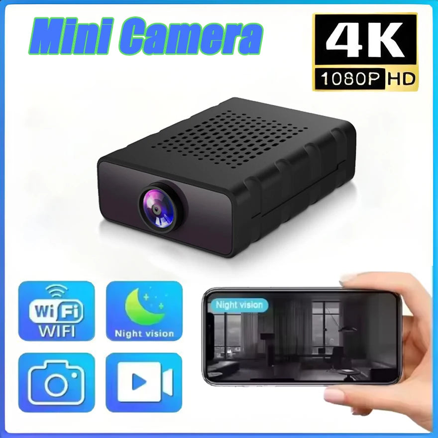 Indoor 4K Security Mini Camera Night Vision 4H Battery Life Motion