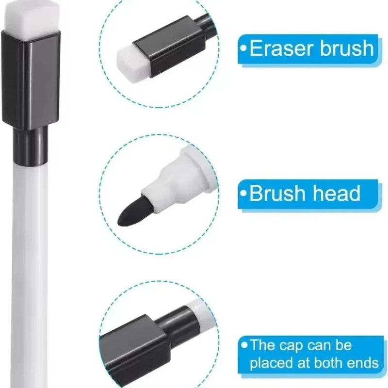 Magnetic Dry Erase Markers with Eraser Cap White Board Marker for Office Whiteboards Drawing Pen Dry Erase with Built-in Eraser Zpaxo