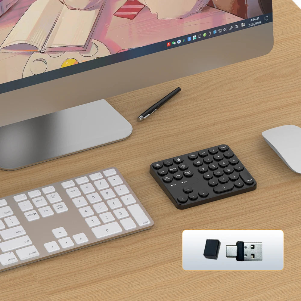 Wireless Mini Numeric Keypad 35 Keys Numpad Accounting Number Pad