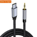 USB Type C To 3.5mm Jack AUX Audio Cable DAC USB-C Audio Adapter For Smartphone Headphones Car HIFI Stereo Sound Audio Connector Zpaxo Black 2m