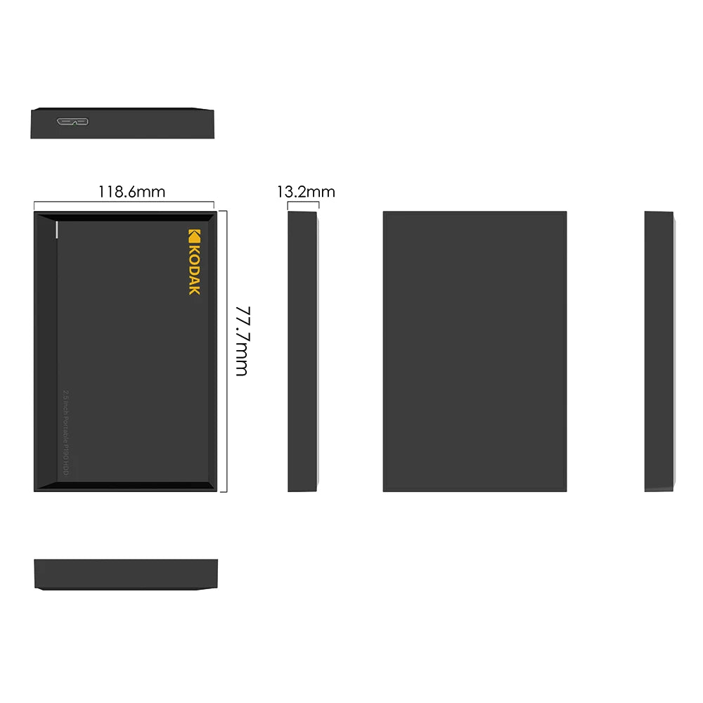 KODAK 2.5inch HDD 1TB Portable SSD 2TB Hard Drive 5Gbps USB3.0 High Speed HDD for PS5 PS4 Laptop Desktop Zpaxo