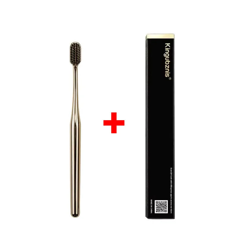 Luxury Soft Bristle Toothbrush Gold & Silver – 1/2/4 Pack