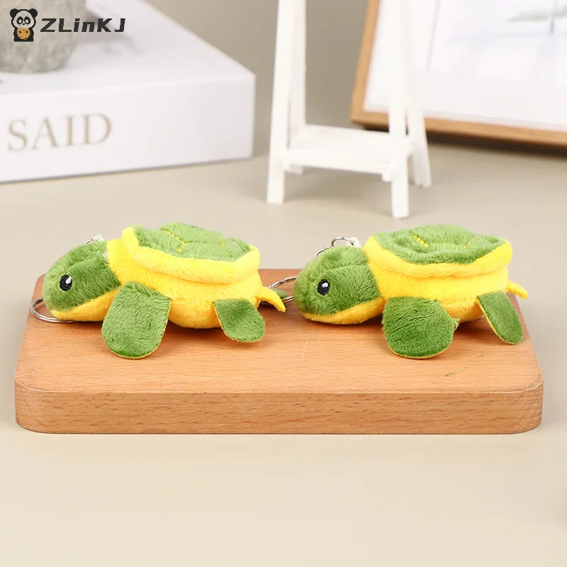 ▶1PCS 10cm Cute Cartoon Turtle Doll Plush Toy Keychain Bag Pendant Children's Gift Zpaxo