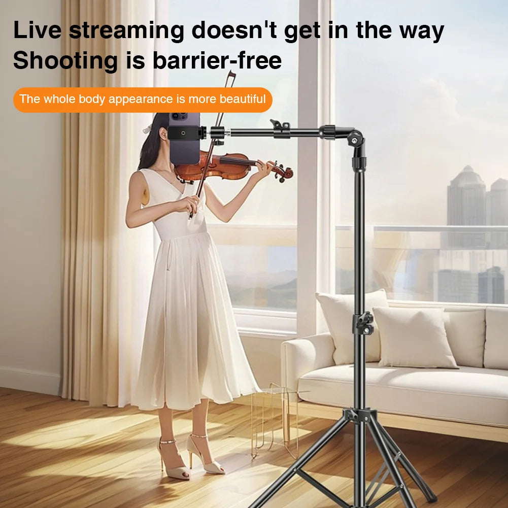 Cell Phone Tripod Stand Adjustable Horizontal Filming Video Recording
