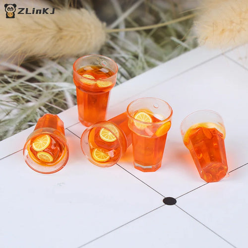 1 12 Dollhouse Miniature Food Lemon Tea Cups Doll House Drinks Model Zpaxo