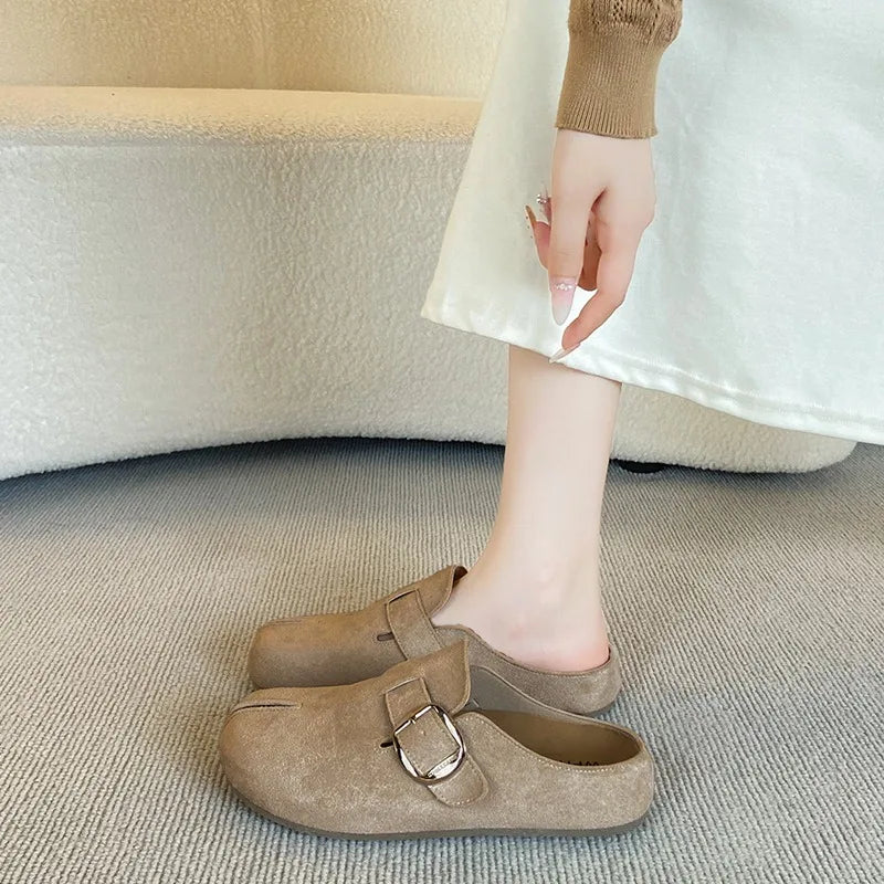 Women's Fish Mouth Closed Toe Solid Comfortable Sandals Summer Women Zpaxo Beige 36