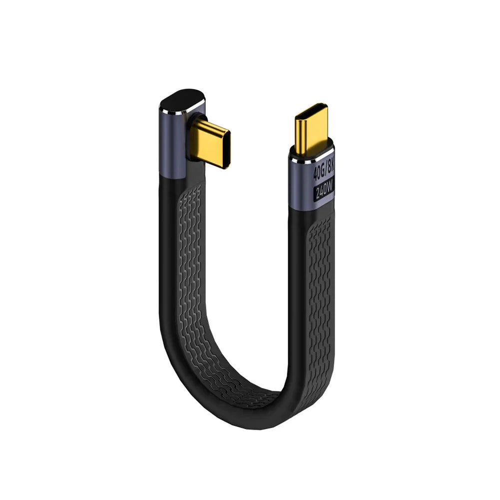 USB4 90° Elbow Type-C Cable – 240W, 40Gbps, Thunderbolt 4