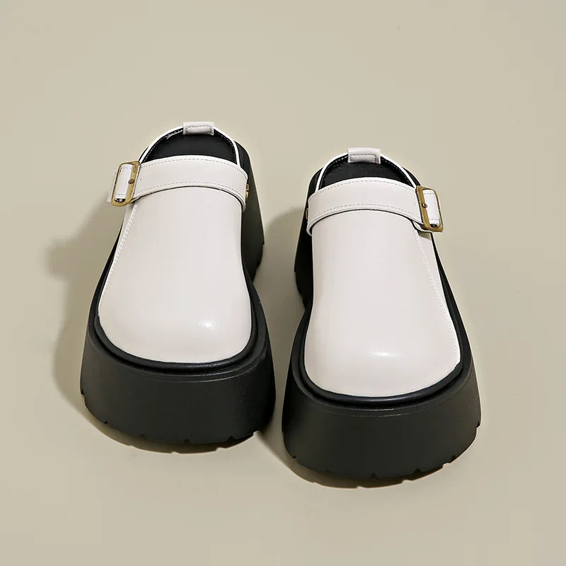 Thick Slippers Women's 2025 Spring Casual Shoes 1 Slip-on Baotou Half