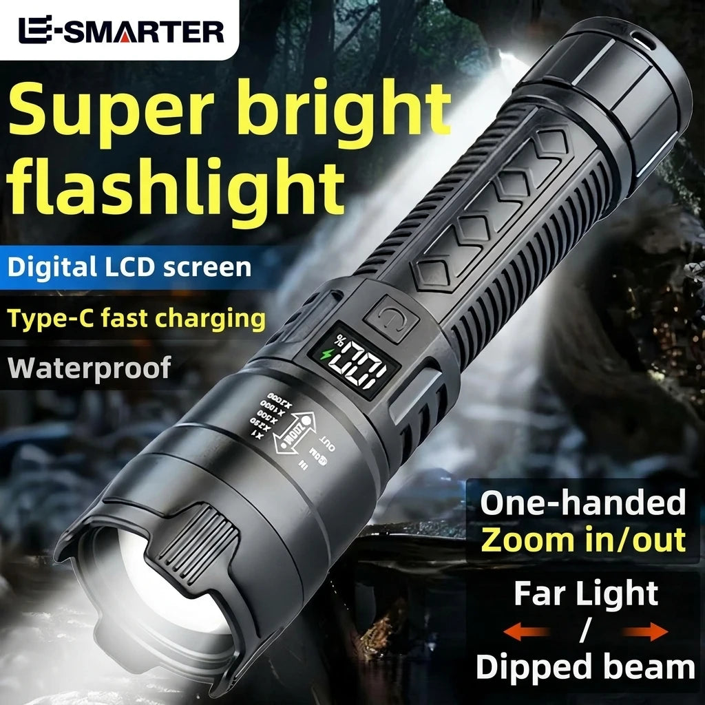 ESMARTER 10W Rechargeable Waterproof Flashlight – 500m Torch
