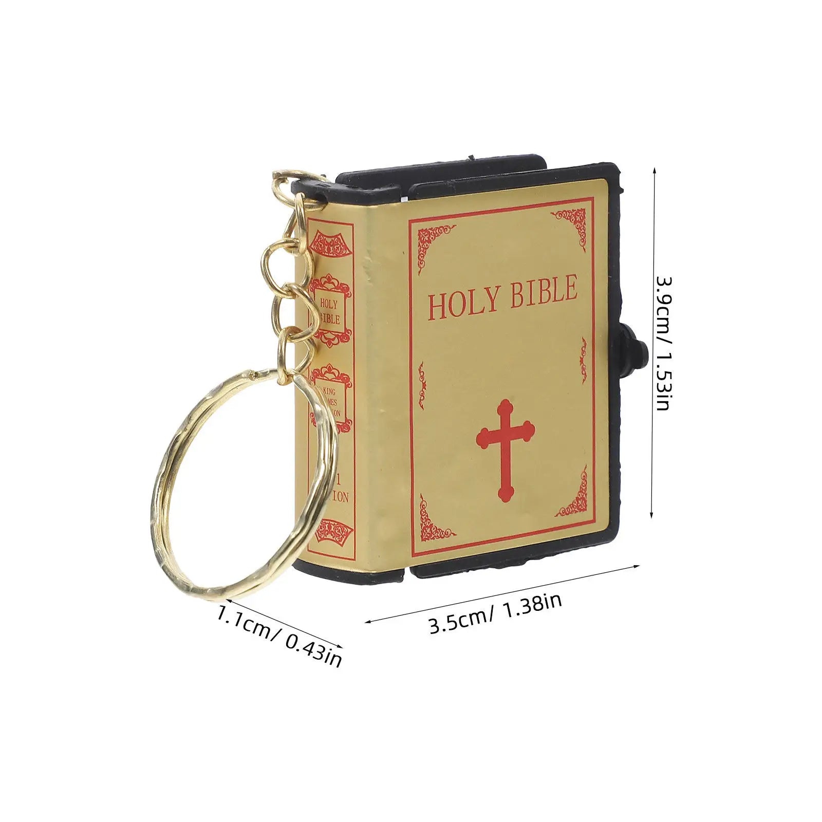 Bible Key Ring Miniature Book Pendant Religious Keychain Decoration