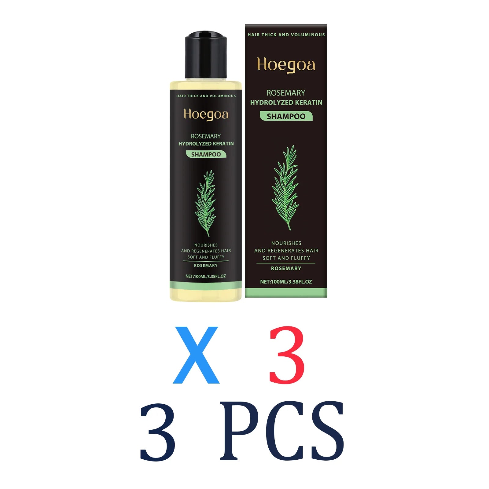Rosemary Shampoo Thickening Moisturizing Repairing Hair Care Gentle Zpaxo 3 Pcs