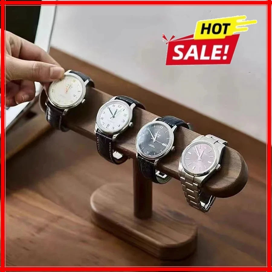 Walnut Wood Watch & Jewelry Display Stand Organizer Rack Jewelry Display Stand Zpaxo