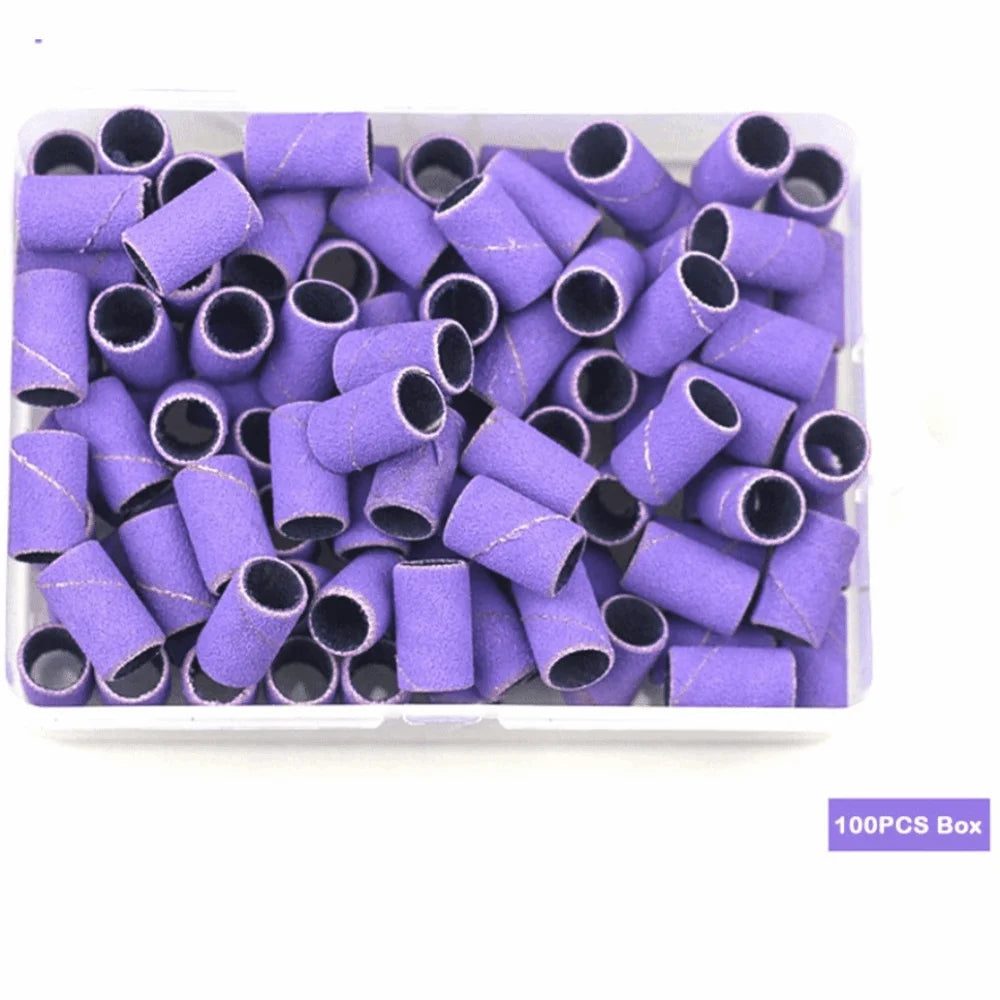 Electric Manicure 180 240 Nail Sanding Cap Bearing Sleeve Box Drill Zpaxo Purple-240