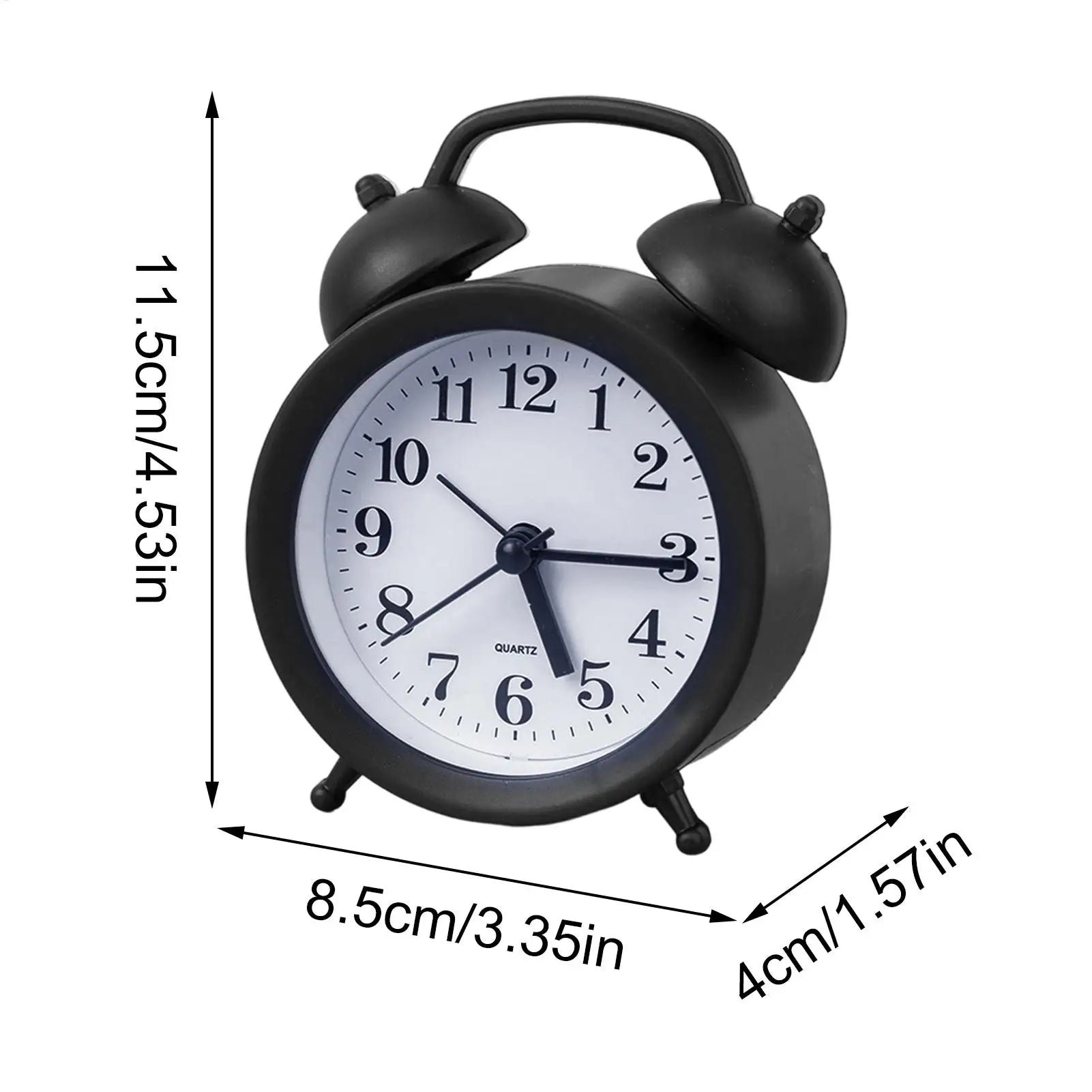 Small Analog Clock Silent Retro Home Decor Machine Battery Operated