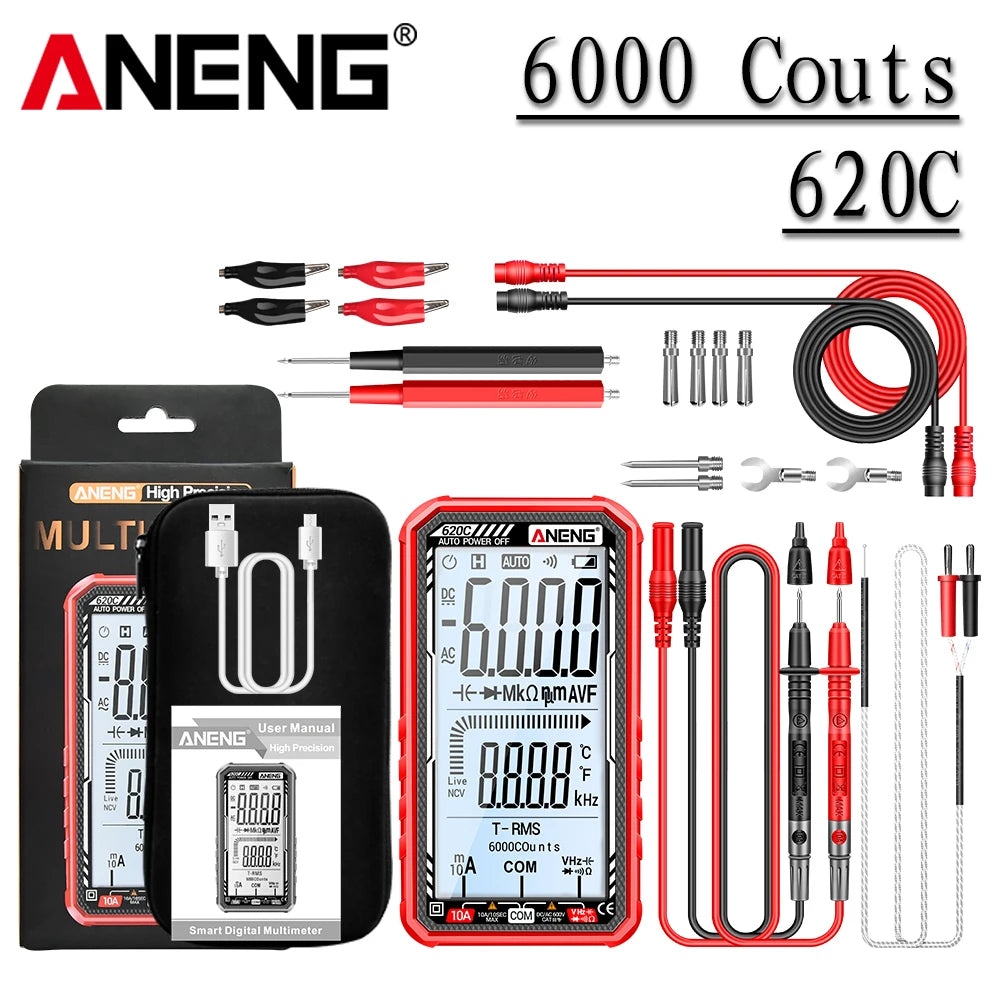 ANENG 620C AC Smart Digital Multimeters Current Voltage Tester 6000