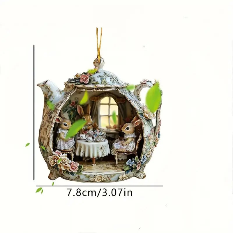Delightful Easter Rabbit Teacup 2D Acrylic Home Decor Item Zpaxo A2