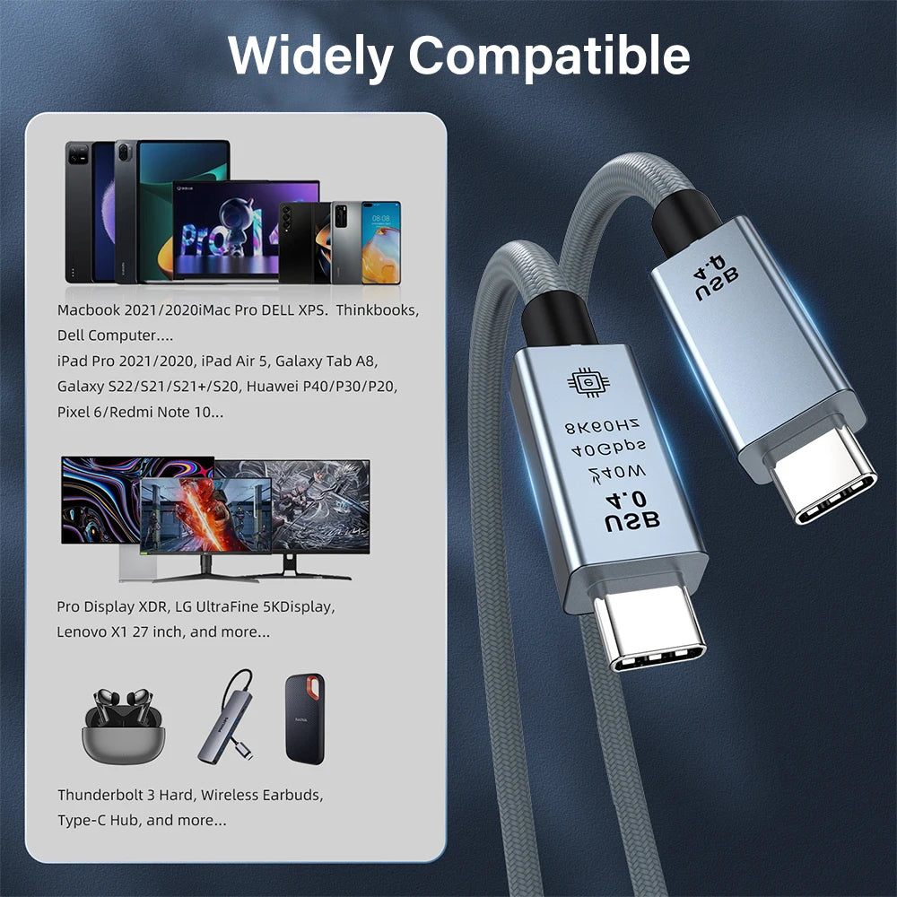 240W USB-C Cable 40Gbps 8K – Fast Charging & Data Transfer USB-C Charging Cable Zpaxo