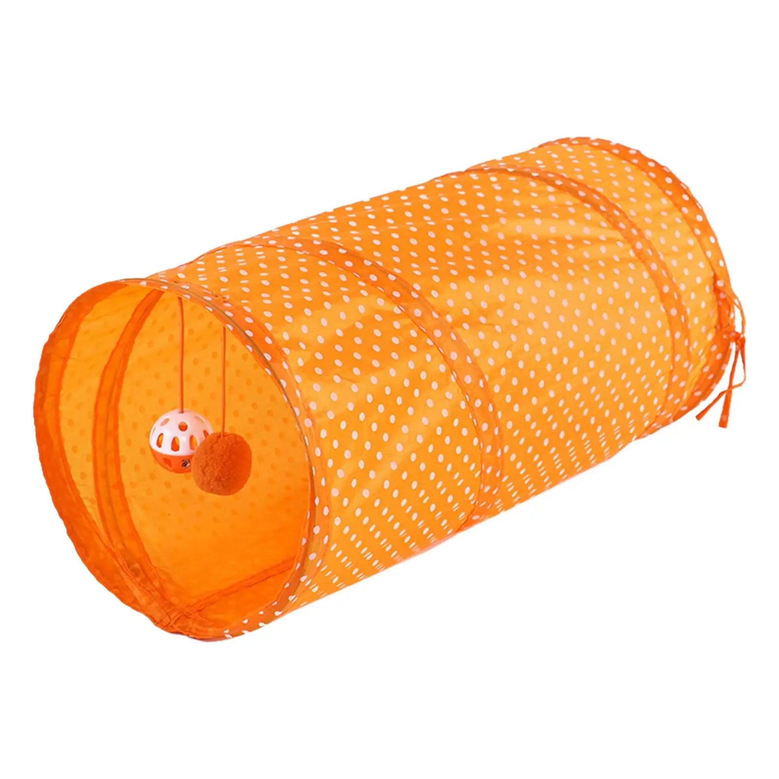 Pet Cat Tunnel Training Interactive Hiding Running Foldable Play Center Cat Toy for Ferrets Bunnies Kitten Rabbits Puppy Zpaxo Orange