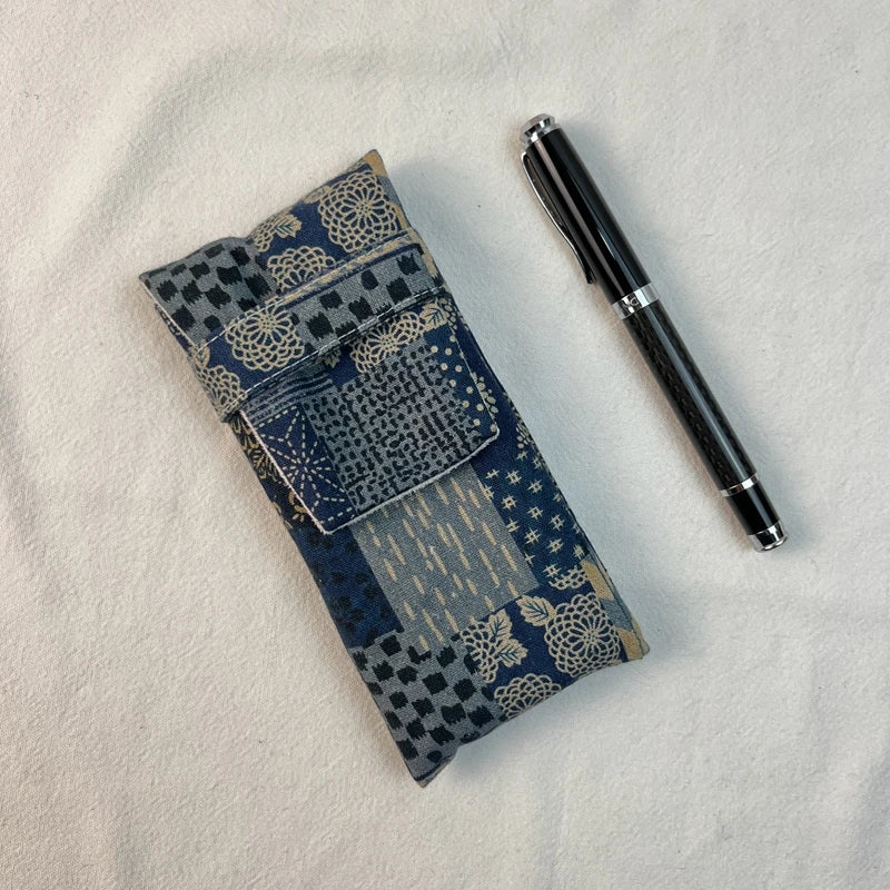 Chinese Style Pen Bag 3 Pen Set Portable Pen Bag Simple Pen Bag Protective Bag Portable Storage Flannel Zpaxo