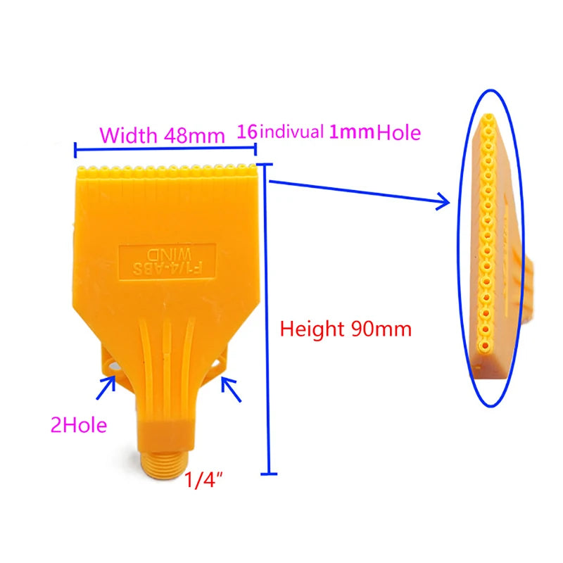 ABS Compressed Air Wind Jet Nozzle – Flat Fan Drying Blower