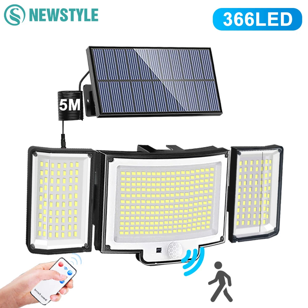 366LED Solar Outdoor Lights Powered Security Light Motion Sensor Zpaxo