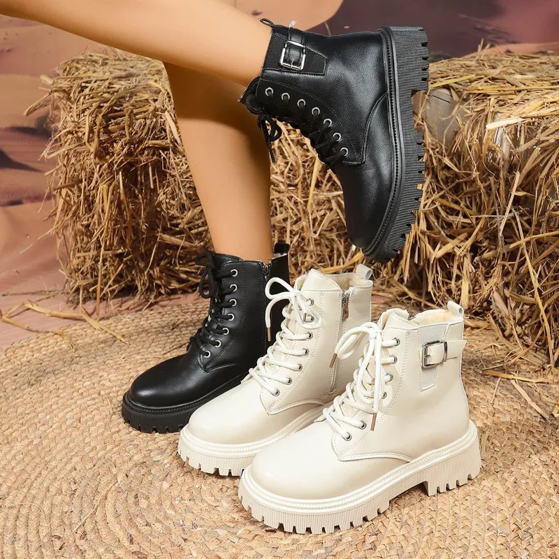 Winter Women's Solid Comfortable Anti Slip Wear-resistant Snow Boots Zpaxo