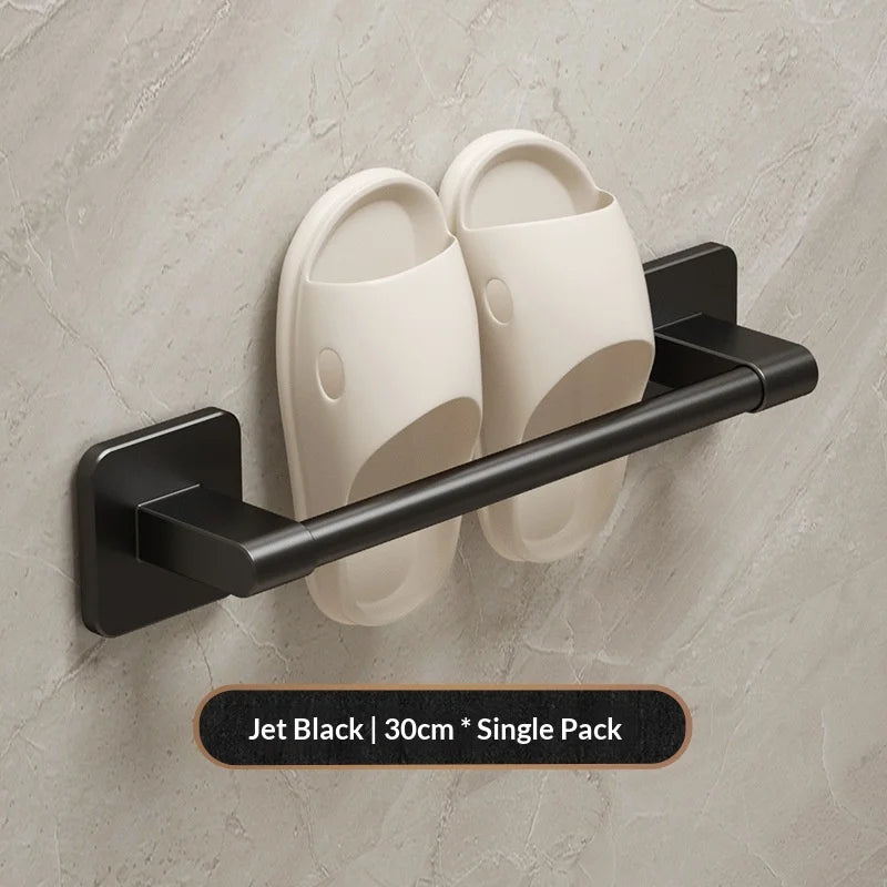 Non-drilling Towel Rack Double Layer Self Adhesive Bathroom Shower Zpaxo 1 Layer Blcak 30cm