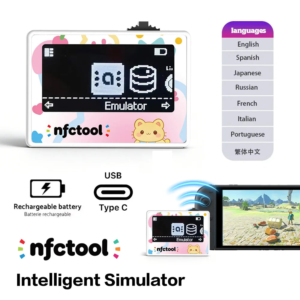 Infinite Swipe Smart NFC Pixl Card Simulator Support Induction Burner Feature & 15 Languages for Amiibo/Switch/Switch2/3DS/Wii U Zpaxo