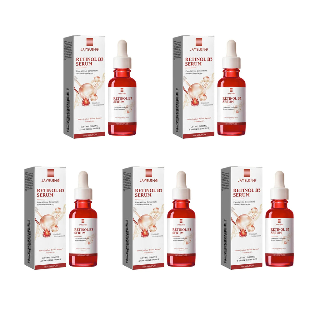 Retinol B3 Face Essence Deep Moisturizing Fade Fine Line Lifting Firming Repair Smooth Nourish Tighten Brighten Serum Skin Care Zpaxo 5 x 30ml Boxed