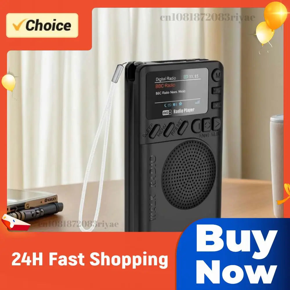 Mini DAB FM Digital Radio Headphone Jack Portable Speaker BT5 0