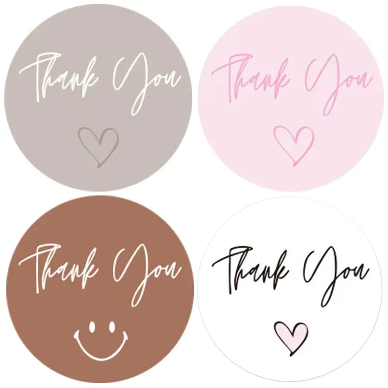 Roll Thank You Round Heart Stickers Dly Decoration Label Perfect