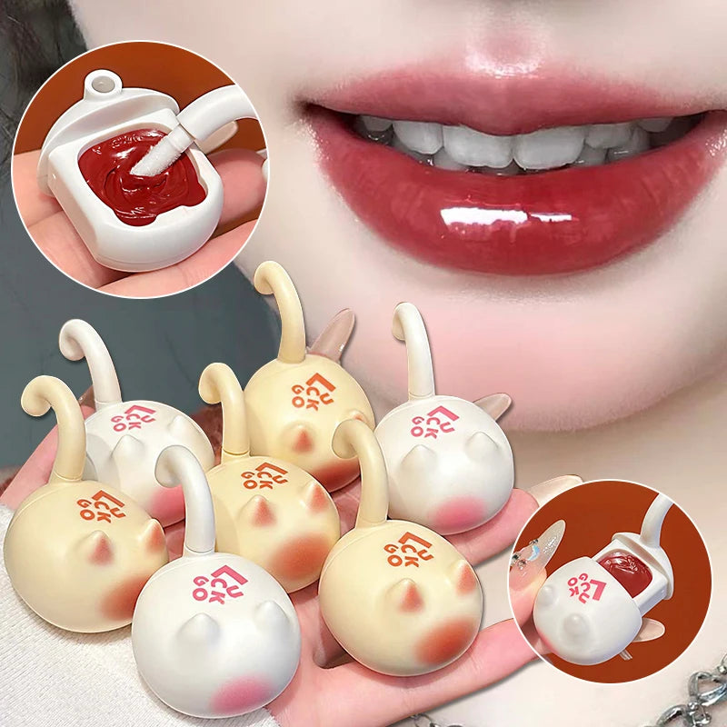 6 Colors Solid Lip Gloss Brush Clear Water Light Mirror Glass Jelly Zpaxo