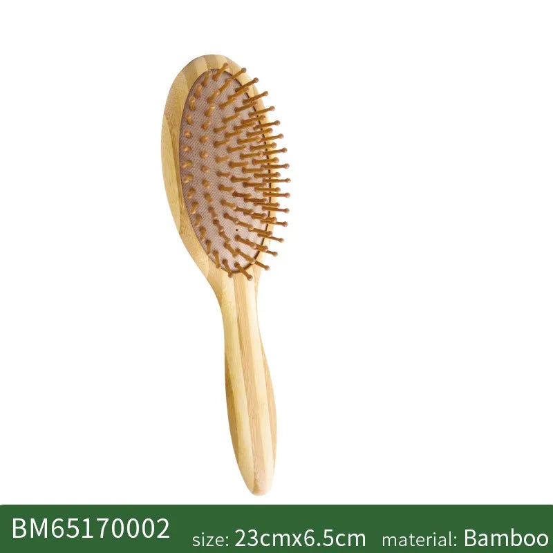 Bamboo Hair Brush Women Wood Hair Comb Wide Teeth Bamboo Airbag Massage Scalp Brush Anti-static Hair Combs for Prevent Hair Loss Zpaxo Small Size China Mainland