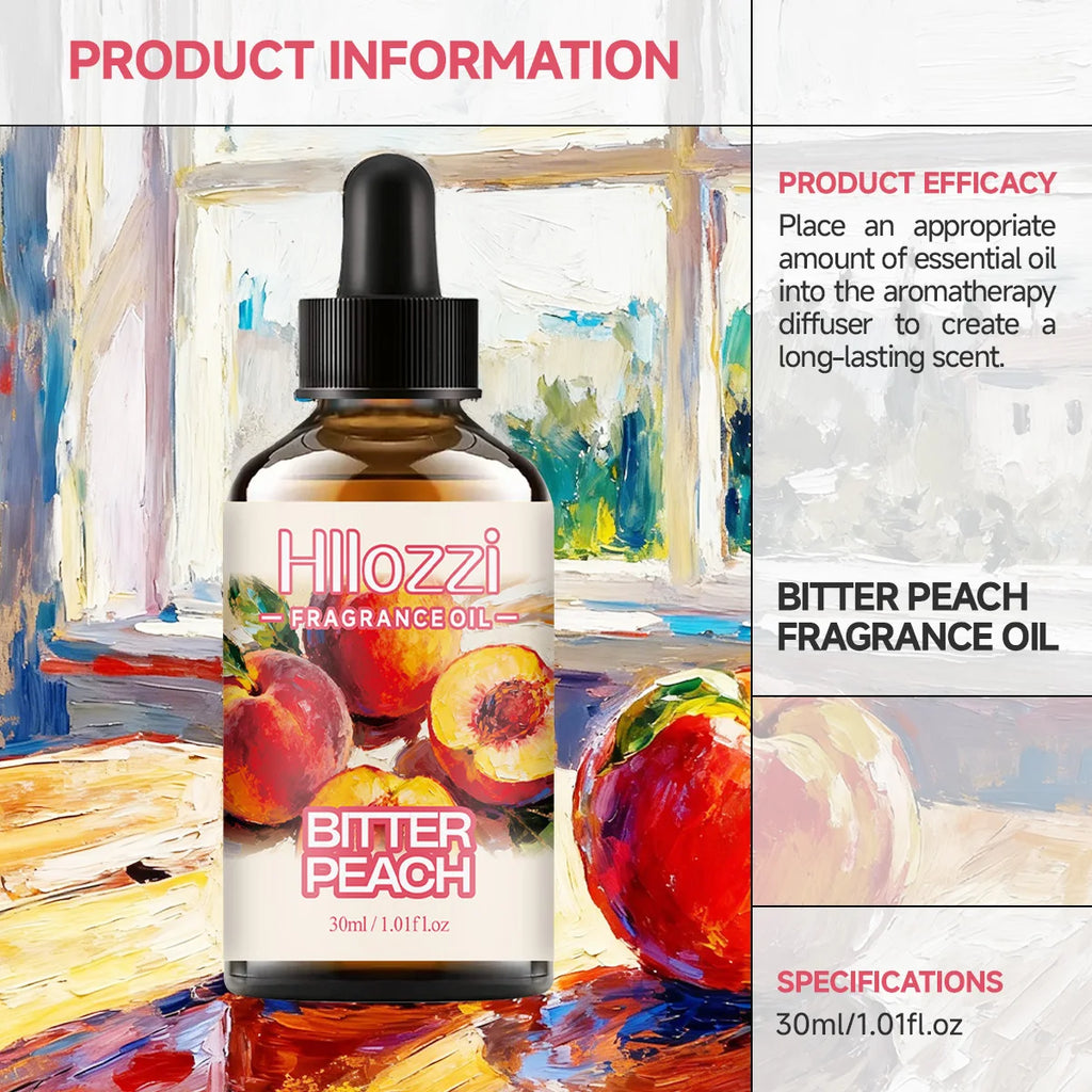 BITTER PEACH FRAGRANCE OIL Suitable Use Aroma Diffusers Candles Soaps Zpaxo
