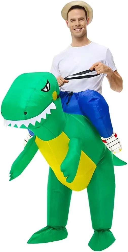 Halloween Adult Ride-on Dinosaur Costume Funny Cosplay Walking Suits
