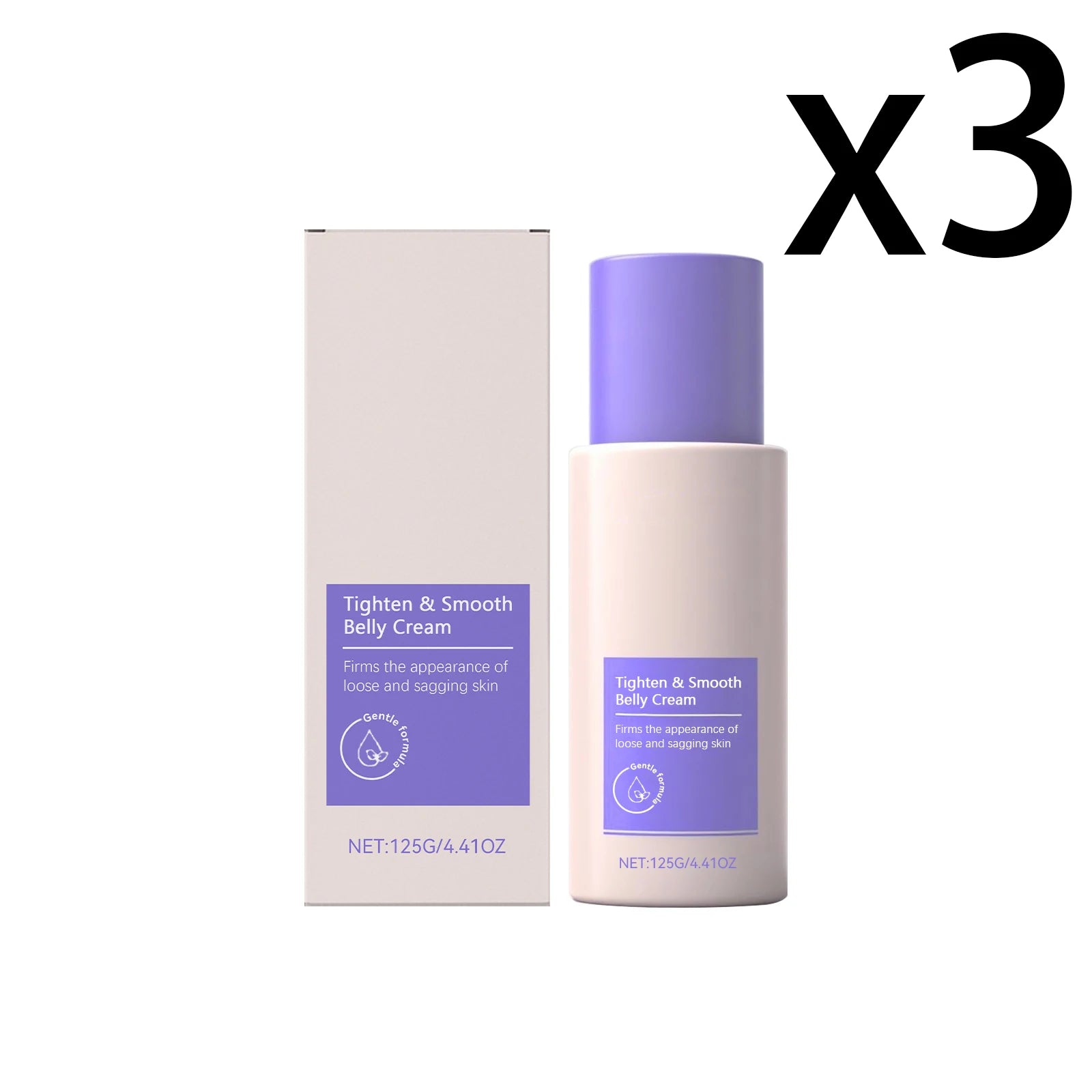 Rose Belly Tightening Cream – Firm Skin & Reduce Stretch Marks Body Firming Cream Zpaxo 3x125g