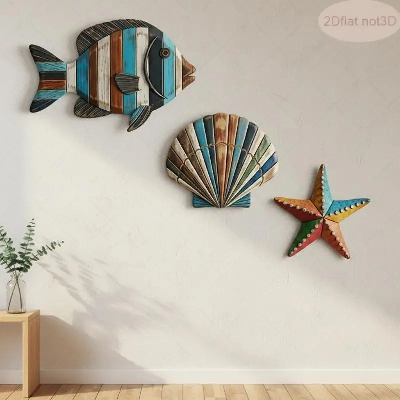3-Piece Wooden Ocean Wall Decor – Nautical Hanging Signs Set Wooden Wall Decor Zpaxo