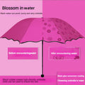 Magic Folding Umbrella with Rainwater Pattern Windproof and Sunshade Umbrella Outdoor Sports UV Protection Umbrella Zpaxo Red