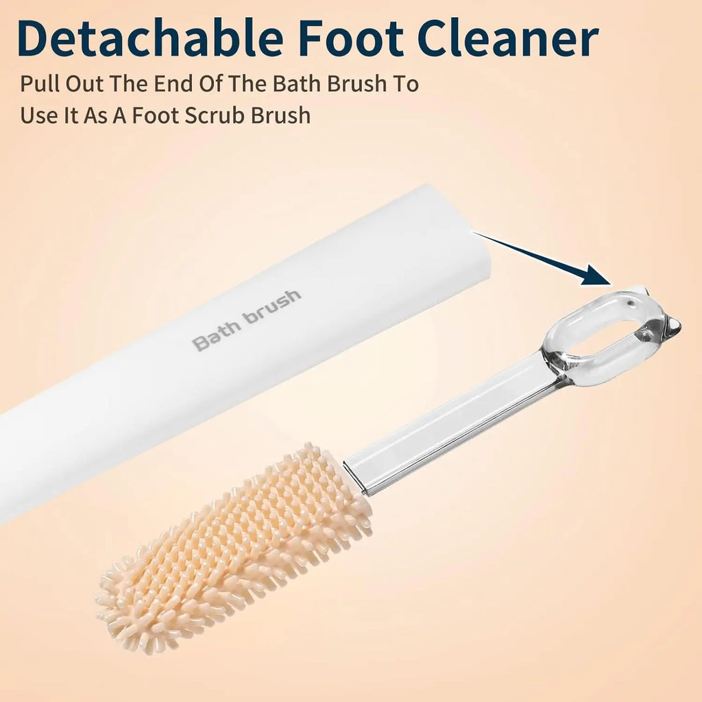 3-in-1 Long Handle Shower Brush – Back Scrubber & Exfoliator