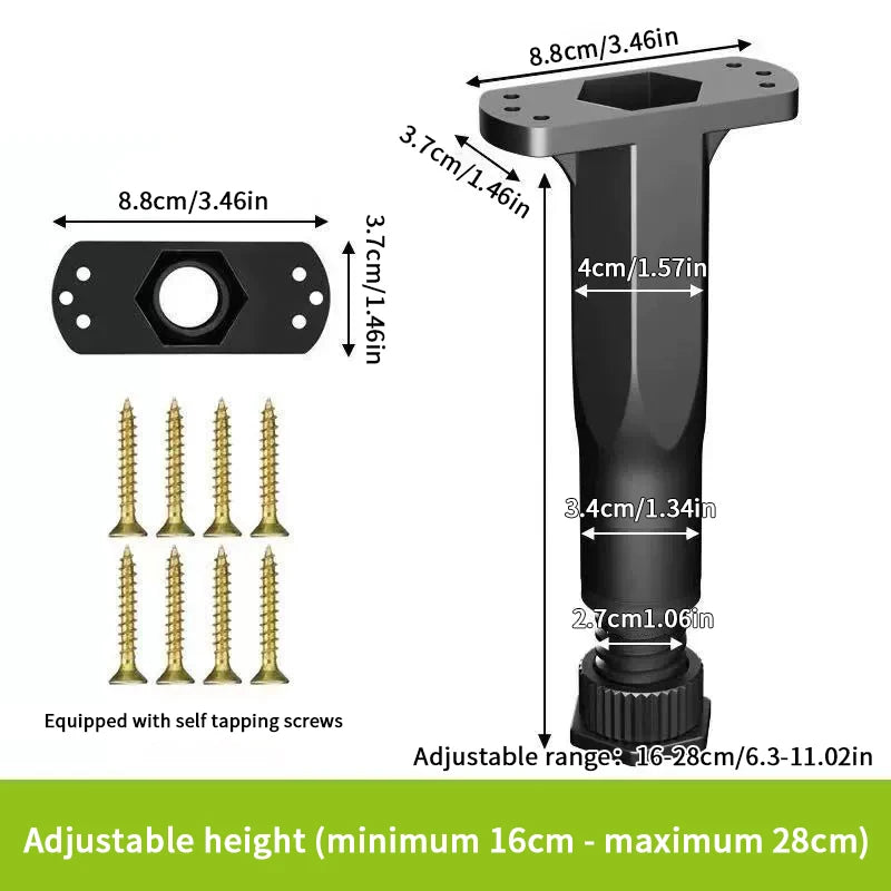 Telescopic Adjustable Bed Beam Support Foot Reinforced Plastic Zpaxo B