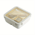 Wheat Straw Bento Box – Microwave-Safe Lunch Box Set Bento Lunch Box Zpaxo square box