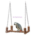 Bird Toys Wooden Perch Toy Large Birds Natural Wood Parrot Swing Chew