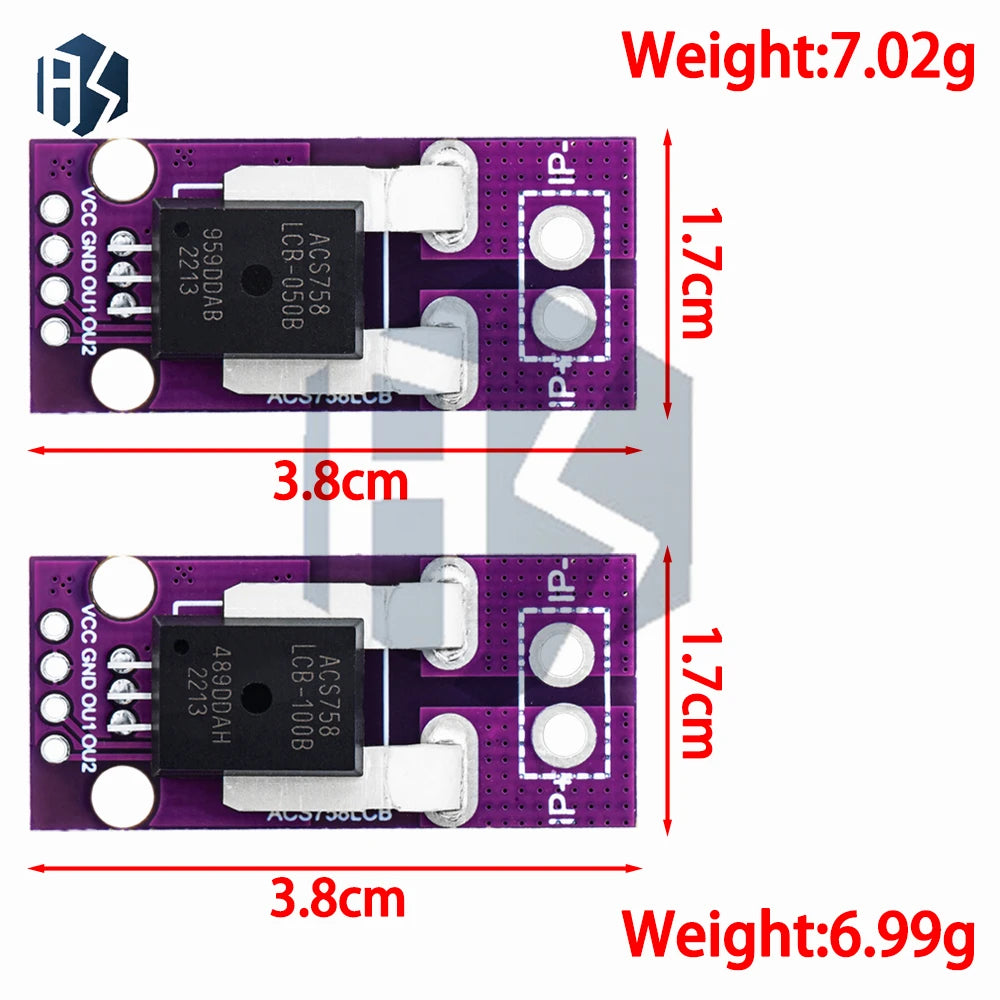 ACS758 Hall-effect Current Sensor Module ACS758LCB-050B 100B-PFF-T Zpaxo