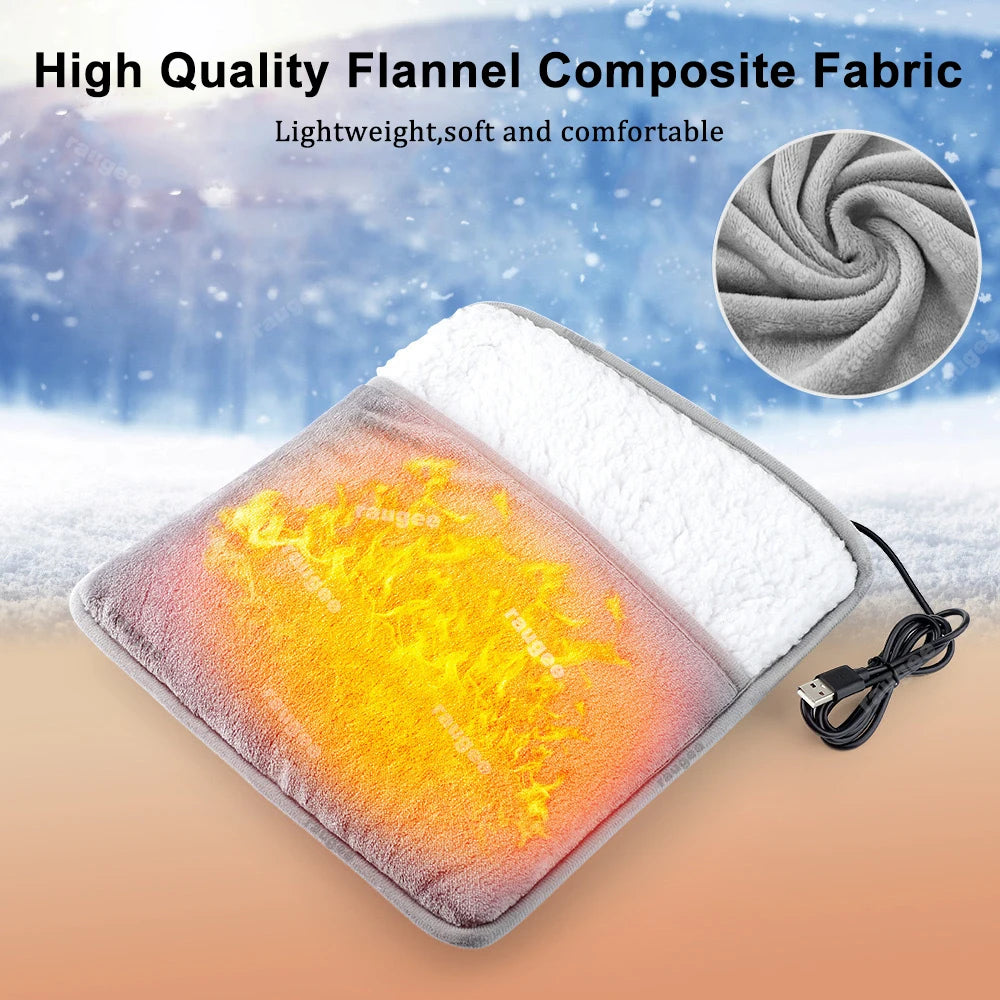 Foot Warmer Electric Heating Pad USB Soft Plush Washable Heater