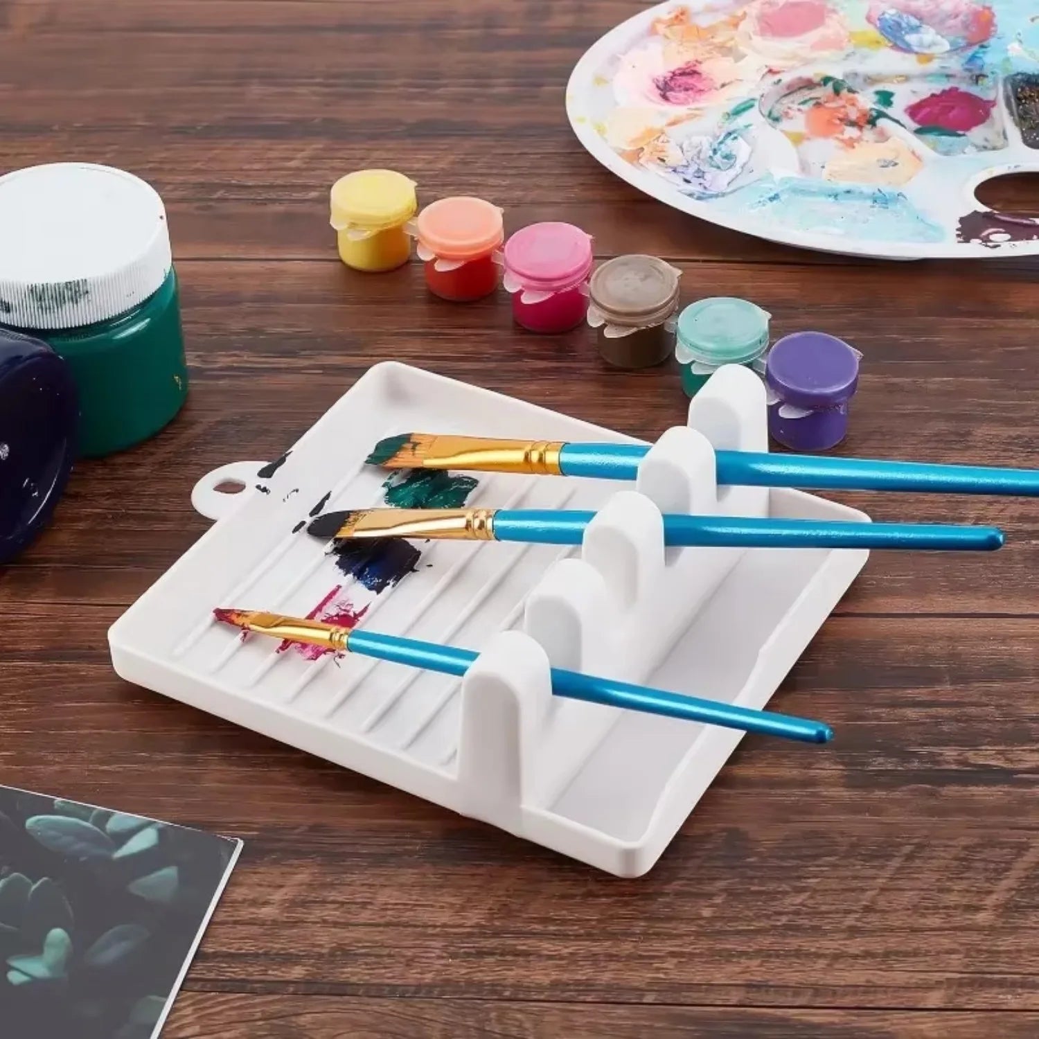 Painting Brush Rest Holder White Plastic Paintings Brushes Rests Drip