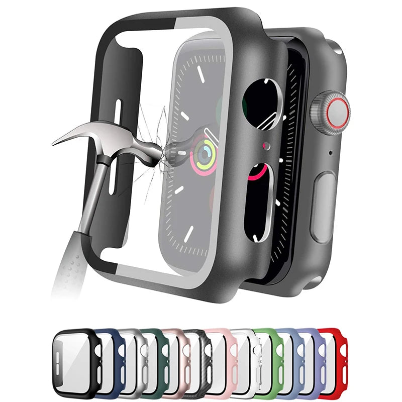 Glass+Cover For Apple Watch Ultra 9 8 7 41mm 45mm 49mm Screen Protector For iWatch Series 6 5 4 3 se 38mm 40mm 42mm 44mm bumper Zpaxo